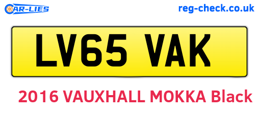 LV65VAK are the vehicle registration plates.