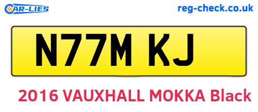 N77MKJ are the vehicle registration plates.