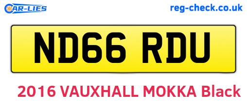 ND66RDU are the vehicle registration plates.
