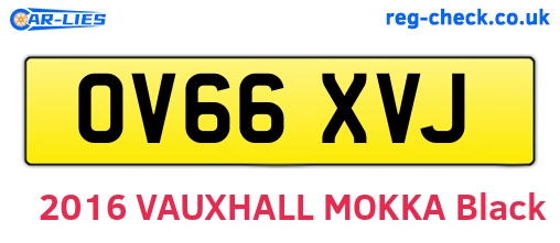 OV66XVJ are the vehicle registration plates.