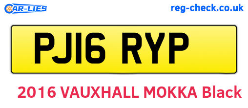 PJ16RYP are the vehicle registration plates.