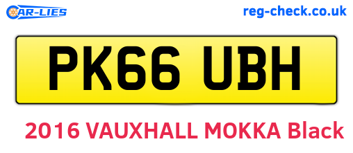 PK66UBH are the vehicle registration plates.