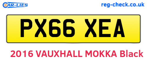 PX66XEA are the vehicle registration plates.