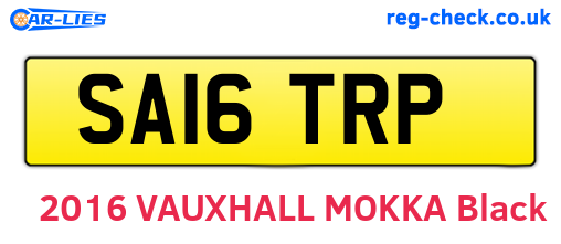 SA16TRP are the vehicle registration plates.