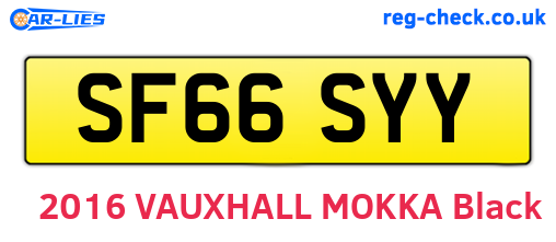 SF66SYY are the vehicle registration plates.