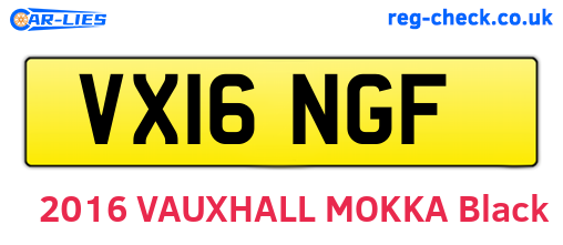 VX16NGF are the vehicle registration plates.