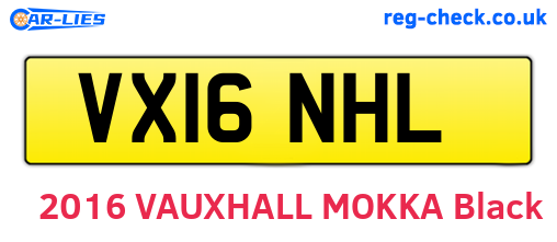 VX16NHL are the vehicle registration plates.