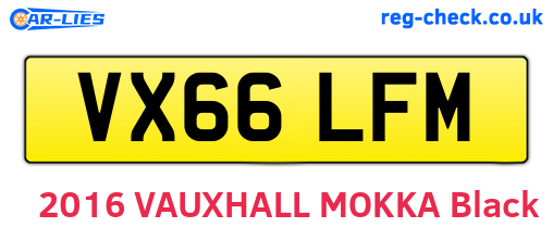 VX66LFM are the vehicle registration plates.