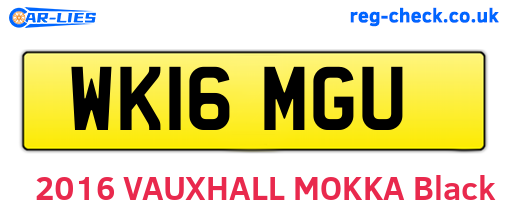WK16MGU are the vehicle registration plates.