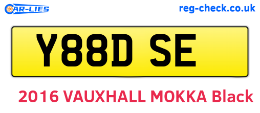 Y88DSE are the vehicle registration plates.