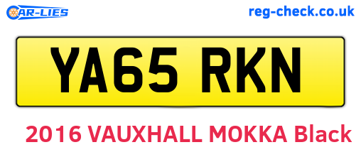 YA65RKN are the vehicle registration plates.