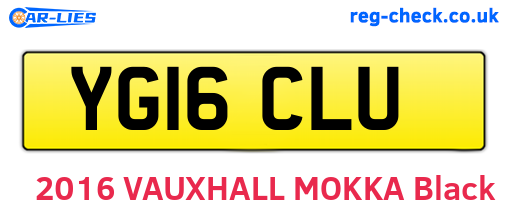 YG16CLU are the vehicle registration plates.