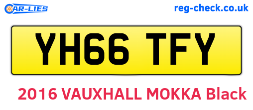 YH66TFY are the vehicle registration plates.