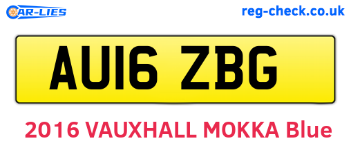 AU16ZBG are the vehicle registration plates.