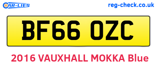 BF66OZC are the vehicle registration plates.