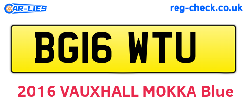 BG16WTU are the vehicle registration plates.