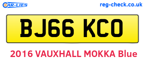 BJ66KCO are the vehicle registration plates.