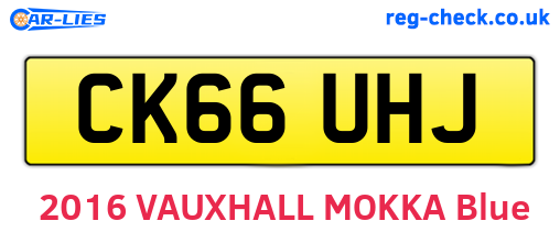 CK66UHJ are the vehicle registration plates.