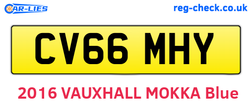 CV66MHY are the vehicle registration plates.
