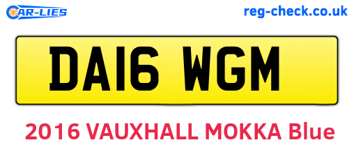 DA16WGM are the vehicle registration plates.