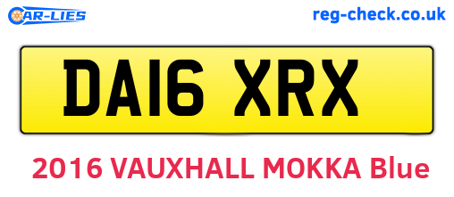 DA16XRX are the vehicle registration plates.