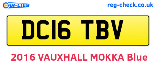 DC16TBV are the vehicle registration plates.