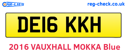 DE16KKH are the vehicle registration plates.