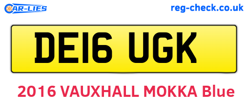 DE16UGK are the vehicle registration plates.