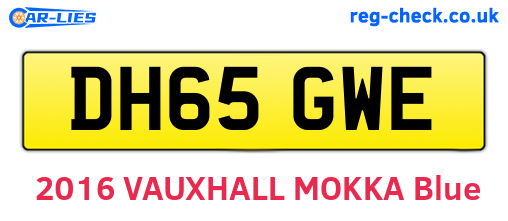 DH65GWE are the vehicle registration plates.