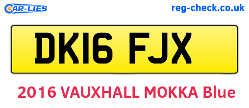 DK16FJX are the vehicle registration plates.