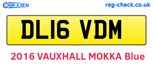 DL16VDM are the vehicle registration plates.