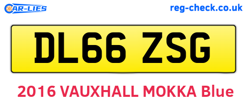 DL66ZSG are the vehicle registration plates.