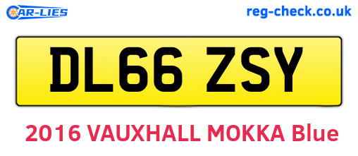 DL66ZSY are the vehicle registration plates.