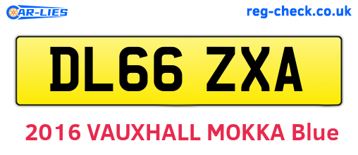 DL66ZXA are the vehicle registration plates.