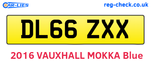 DL66ZXX are the vehicle registration plates.