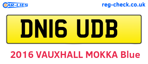 DN16UDB are the vehicle registration plates.