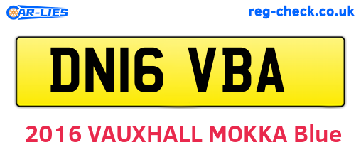 DN16VBA are the vehicle registration plates.