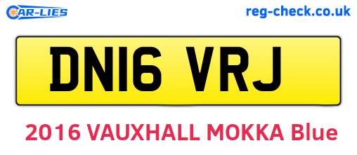 DN16VRJ are the vehicle registration plates.