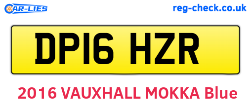 DP16HZR are the vehicle registration plates.