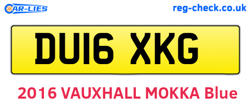 DU16XKG are the vehicle registration plates.