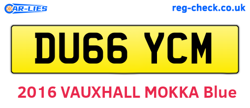 DU66YCM are the vehicle registration plates.