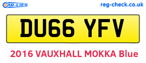 DU66YFV are the vehicle registration plates.