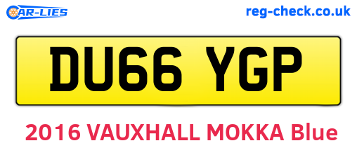 DU66YGP are the vehicle registration plates.