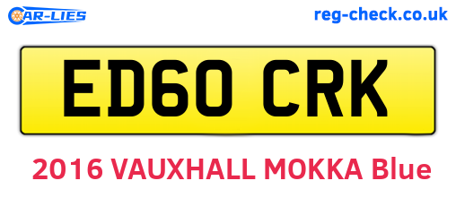 ED60CRK are the vehicle registration plates.