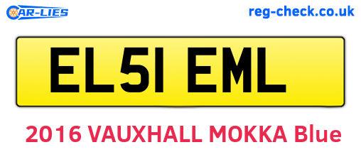 EL51EML are the vehicle registration plates.
