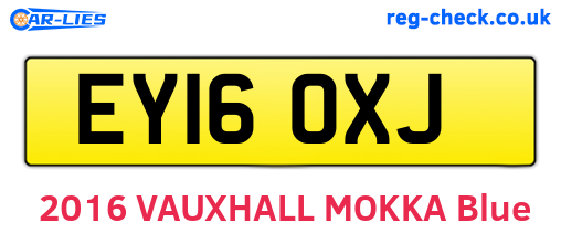 EY16OXJ are the vehicle registration plates.