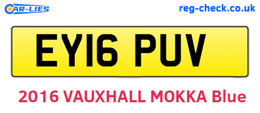 EY16PUV are the vehicle registration plates.