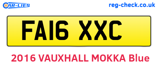 FA16XXC are the vehicle registration plates.