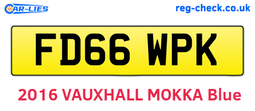 FD66WPK are the vehicle registration plates.