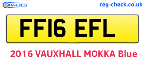 FF16EFL are the vehicle registration plates.